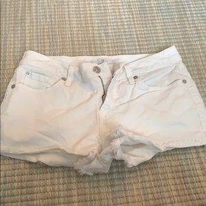 White jean shorts